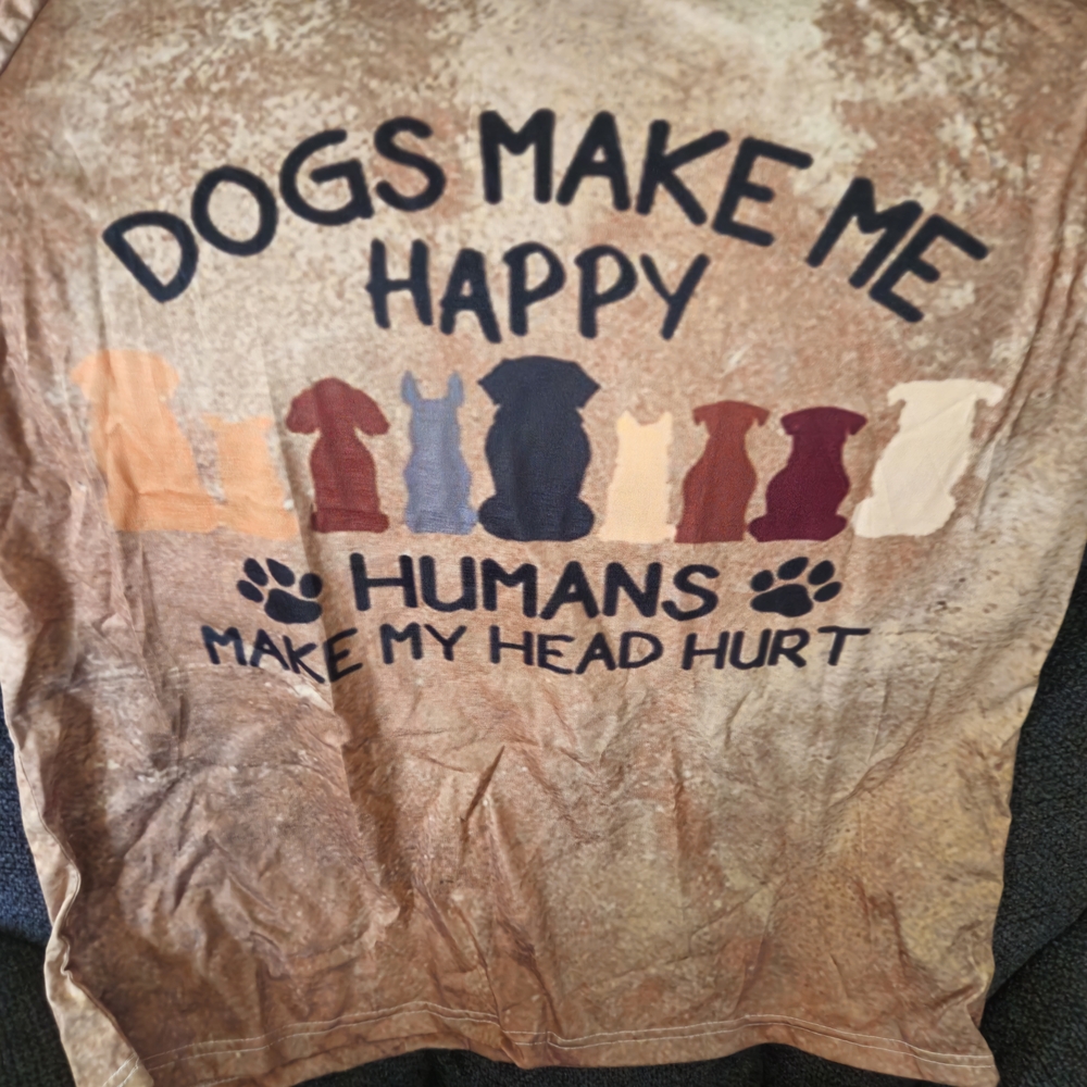 Dog-Themed Brown and Tan T-Shirt